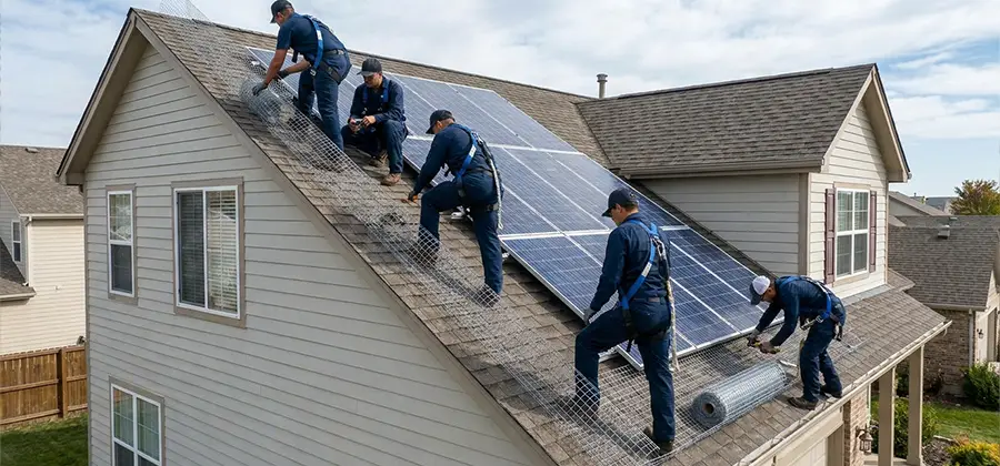 Pigeon Wire for Solar Panels in Parsippany